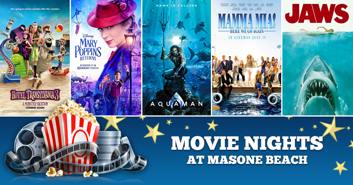 Summer 2019 Movie Nights at Masone Beach!